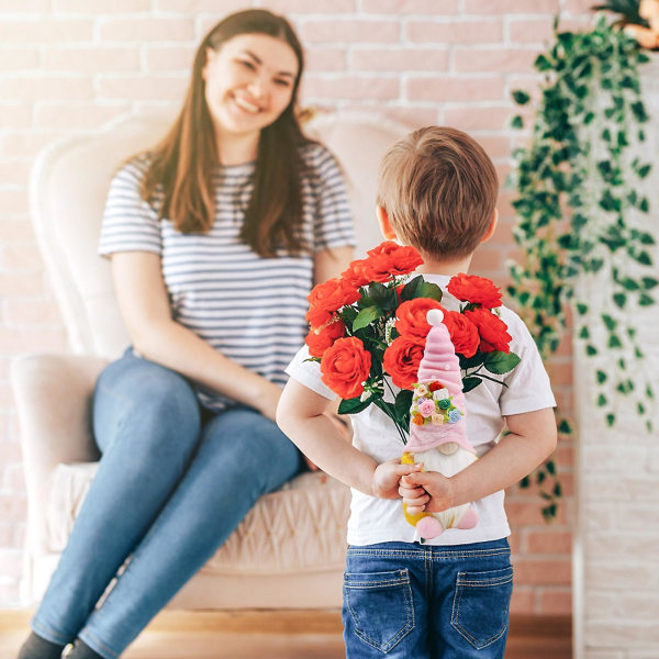 Vårblommor Dvärg Gnome Påsk Mors Dag Gnomes Present Heminredning（A）