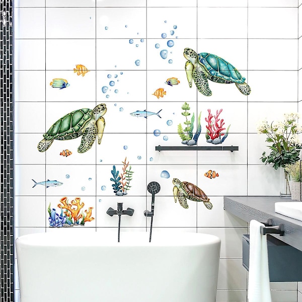 Turtle Wall Stickers Wall Sticker Under The Sea Coral Wall Decor Bedroom Bathroom Baby Nursery