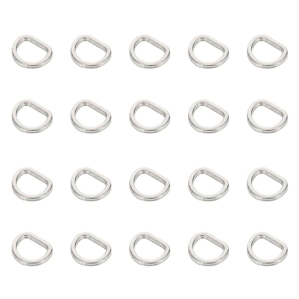 100 st DIY mini-knappar för dockkläder sytillbehör dockkläder D-formade knappar (0,6X0,4 cm, silver)