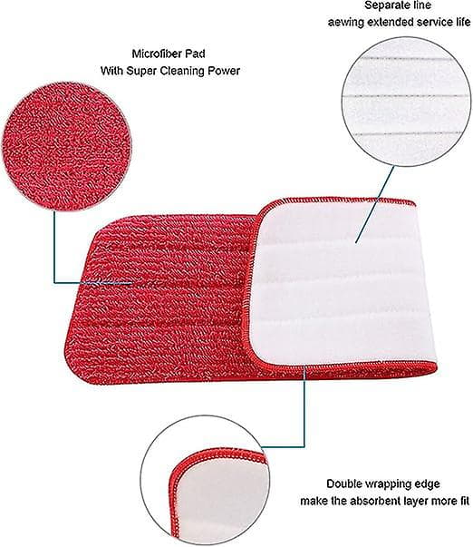 6 stk. 42 * 14 cm erstatningsmopp, erstatningsmopp rengjøringsdekselputer erstatning, mikrofiber spraymopp for spraymopper