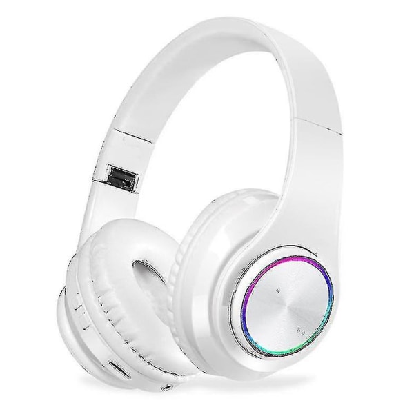 Langattomat kuulokkeet Bluetooth-kuulokkeet Langaton korvapanta Mikrofoni, Taitettava ja kevyt（Valkoinen）