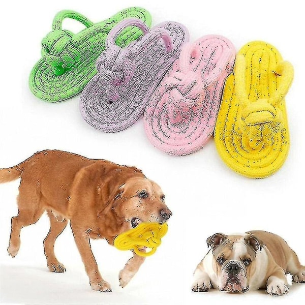 4 Pack Dog Chew Toy Cotton Rope Slippers Pet Toy Dog Teeth Training Molar Toys Interactive Funny Toy