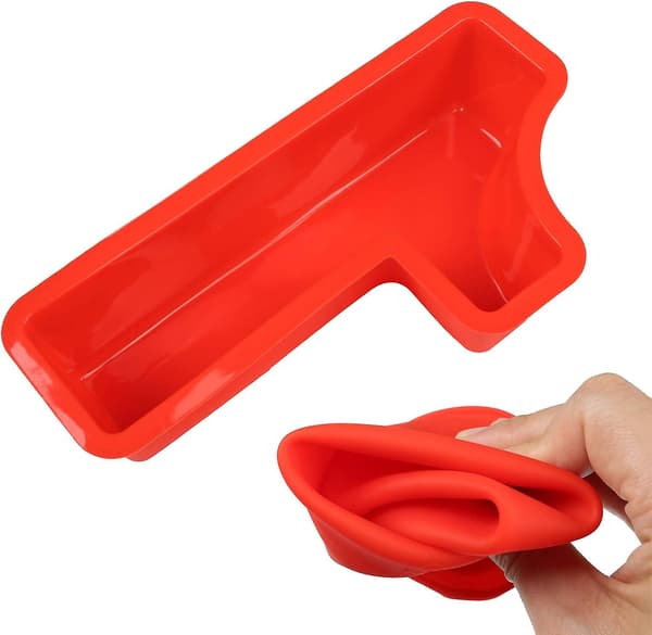 Kakaform Silikon Siffror Stor Siffra Bakform 20 x 25 cm röd-1