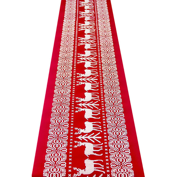 Linneduk för julbordet, för julbordsdekoration (270 28cm) Julgran Älgtryckta rektangulära löpare