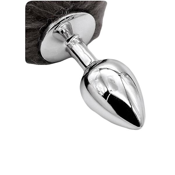 Metallmassager Rävsvans Rollspel Cosplay Sgr（S，grå）