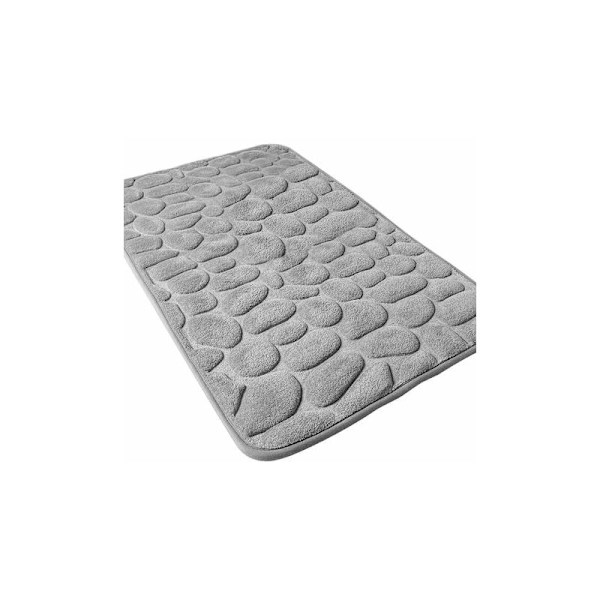 Halkskyddande badrumsmatta i minnesskum, absorberande maskintvättbar badrumsmatta, duschmatta för badrum, 40 x 60 cm, grå