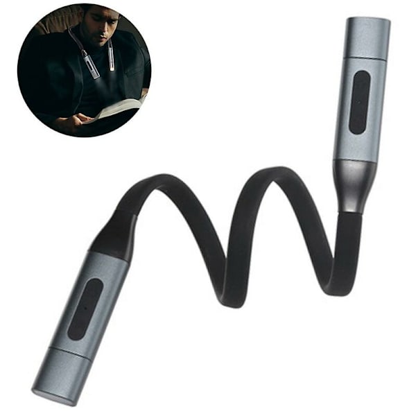 Halsläslampa 1100mah flexibel LED-boklampa för läsning i sängen på natten, handsfree-lampor för läsning löpning camping stickning sömnad