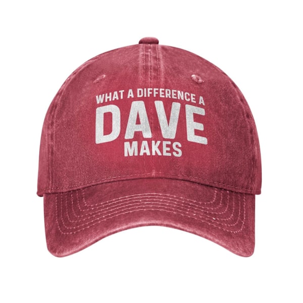 Vad en skillnad en Dave gör hatt för män pappa hatt med design hattar basebollkeps（röd）