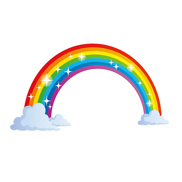 Cartoon Rainbow Pattern Pvc Reflekterande Väggsticker