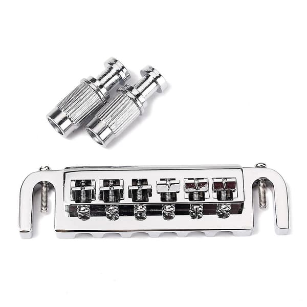 Wraparound Roller Bridge Tailpiece Combo til LP Model Elektrisk Guitar Udskiftning Dele Tilbehør (Sølv)