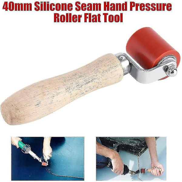 Silikonpressvals Handtryckvals Högtemperaturbeständig Svetsverktyg 40mm Färg: Röd
