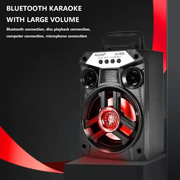Portabla Bluetooth-högtalare med dubbla subwooferbas Bluetooth 5.0 Trådlös högtalare Stöd FM-radio Litet stereoljudsystem för hemmafest (svart)