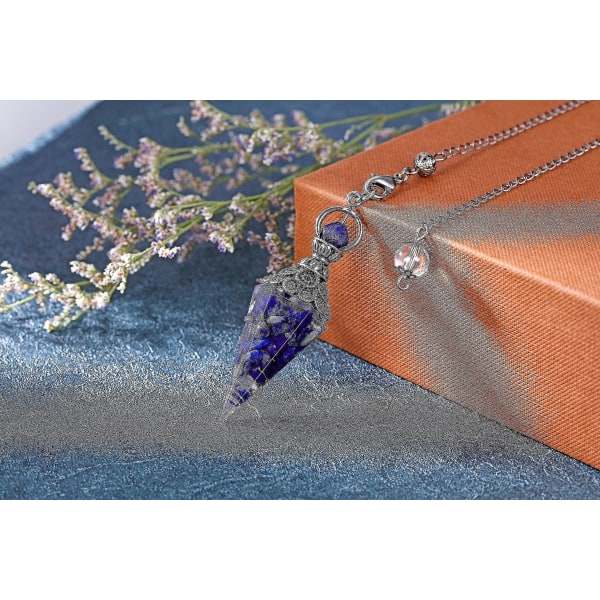 Chakra Kristall Pendel Hexagonal Reiki Healing Kristall Punkter Ädelsten Dowsing Pendel（Chakra）