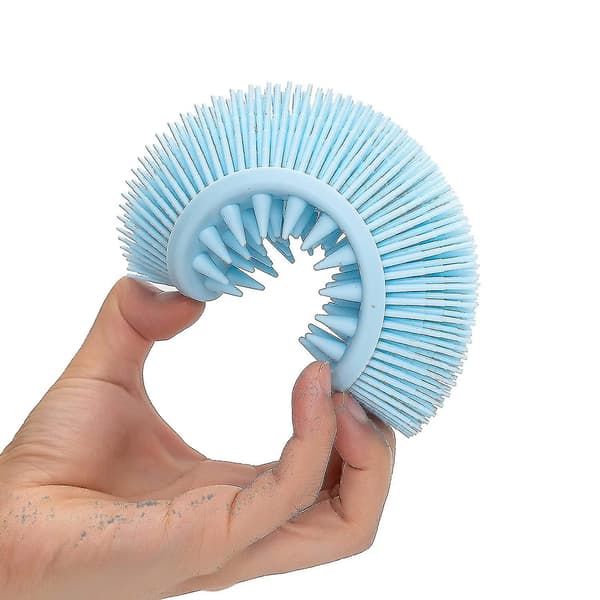 2-pack 2-i-1 silikon-luffa kroppsskrubb, mjuka gummiluffa