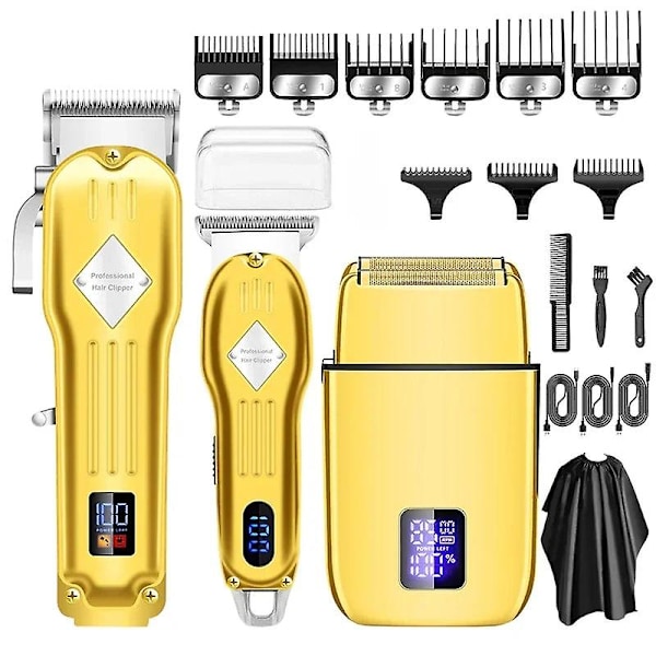 3 i 1 professionell elektrisk hårklippare och rakapparat set (Silver)