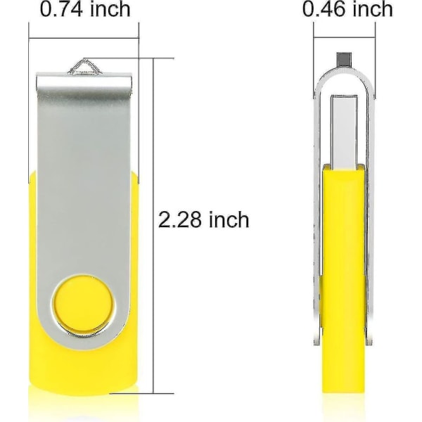 10 Pack USB Flash Drives USB 2.0 Thumb Drive Bulk Pack Kääntyvä Memory Stick taitettu tallennustila Jump Drive Zip Drive (4 Gt, 10 Pack Keltainen)