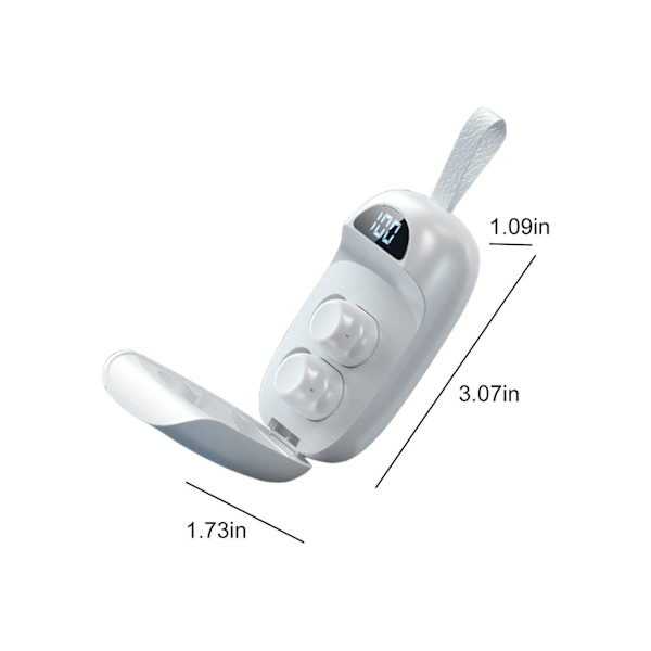 LED-skärm Ström Trådlös Bluetooth-headset Mini Flip Cover Design-border Dubbla In-ear Bluetooth-headset 20240587（Vit）