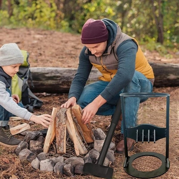 Vedklyv - Holzspalter Manuell - Tändvedsklyv Manuell Vedprotokoll Klyvsprickor för Hem Camping Utomhus Vedklyv, Träsåg