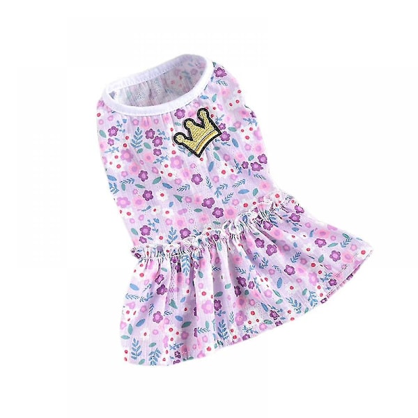 Pet Dog Stretch Knit Princess Dress, Cute Flower Crown Dress (xl Size)