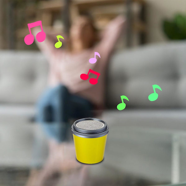 Bluetooth-version 5.0 Ny citron trådlös mini Bluetooth liten högtalare bärbar söt telefon hals hängande liten högtalare (gul)