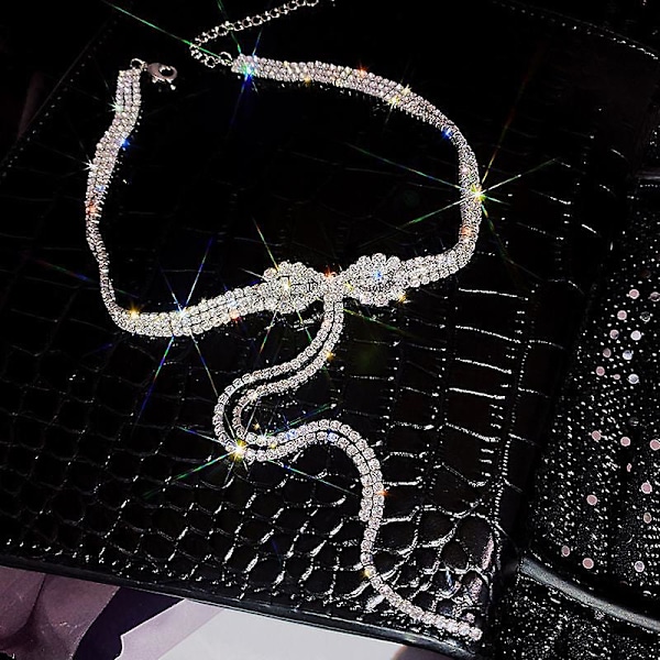 Slipsk Diamond Tassel Halsband Nyckelben Kedja Kvinnors Kroppsaccessoarer