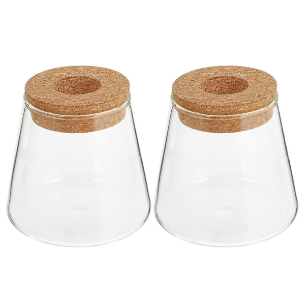 2 st bordsglasblomkruka chic hydroponisk vas blomkruka hemglasvas (9X9,5cm, transparent)