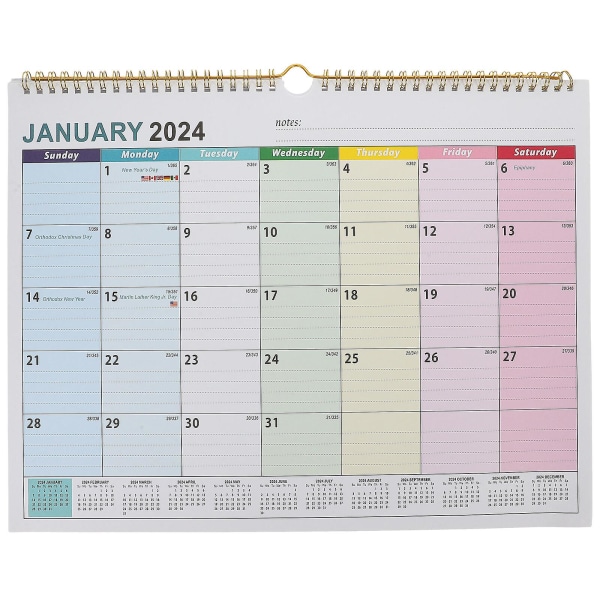 Klar trykt vægkalender, udsøgt månedskalender, vægkalender til boligplanlægning (38X30CM, som vist på billedet)