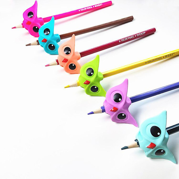 6 stk. rød rosa lilla) Barne skrivefingerguide, Barnefingerguide Silikon blyantgrep, Ergonomisk skrivehjelpemiddel for voksen barn