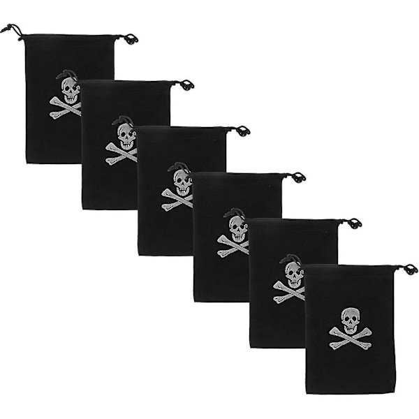 6-pak Halloween gaveposer slikposer Halloween fest gaveindpakningsposer (12.00X9.50X0.20CM, sort 1)