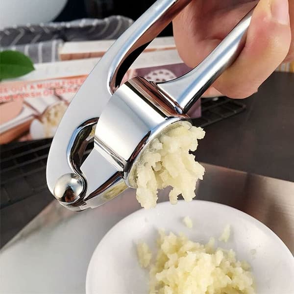 Premium vitlökspress, kraftig design, krom ingefärspress