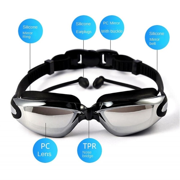 Simglasögon, Unisex Vuxen Simglasögon Vanquisher/clear Bred Vision/uv-skydd Ingen läckage Fullt skydd Vuxen Män Kvinnor Ungdom (Grå)