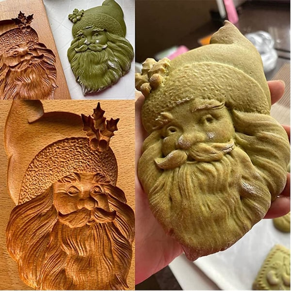 Træ madform DIY bageværktøj peberkage glat holdbar kreativ kiks mousse chokolade juledekorationer