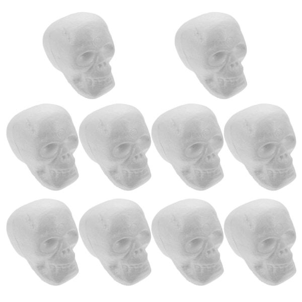 10-pack kreativa spökansiktshantverk dekoration semesterfest DIY-verktyg (9X8 cm, vit)