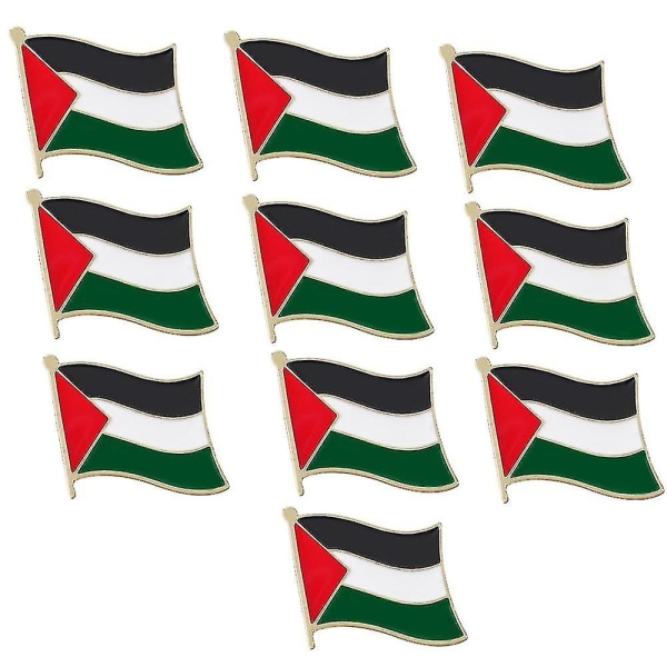 10st vapensköld av Palestina Palestinier Karta Flagga Nationalemblem Broschmärken Lapelnålar（10st）