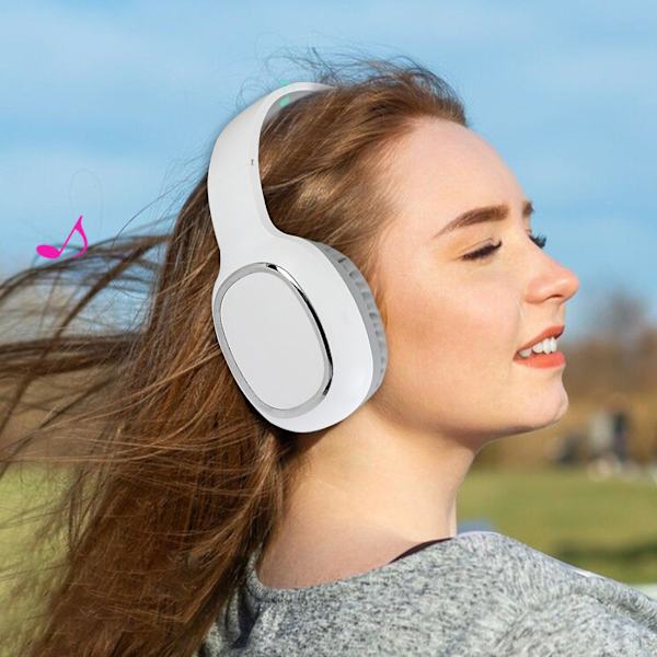 Bluetooth-headset Trådlöst Bluetooth-headset Bas Spel Dator Mobiltelefon Sport Hörlurar 20240301（Vit）