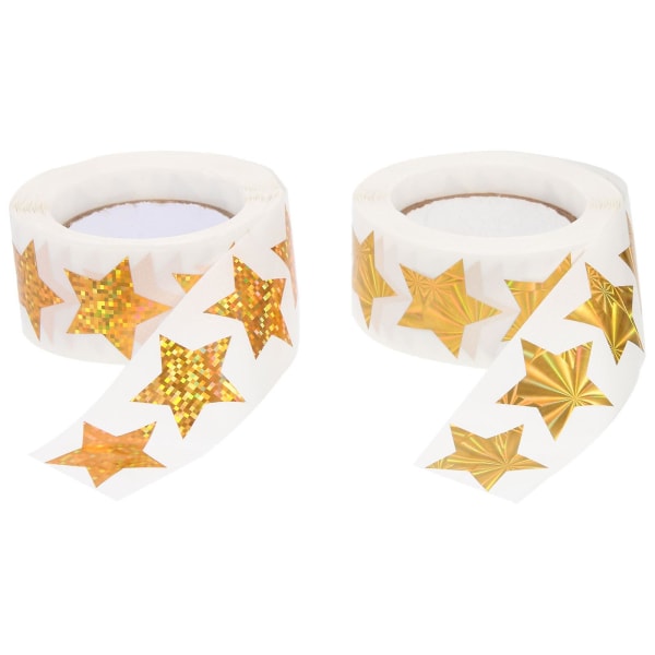 Roll star stickers for children reward star stickers coated paper star stickers self-adhesive paper (2.5X2.5CM, gold)