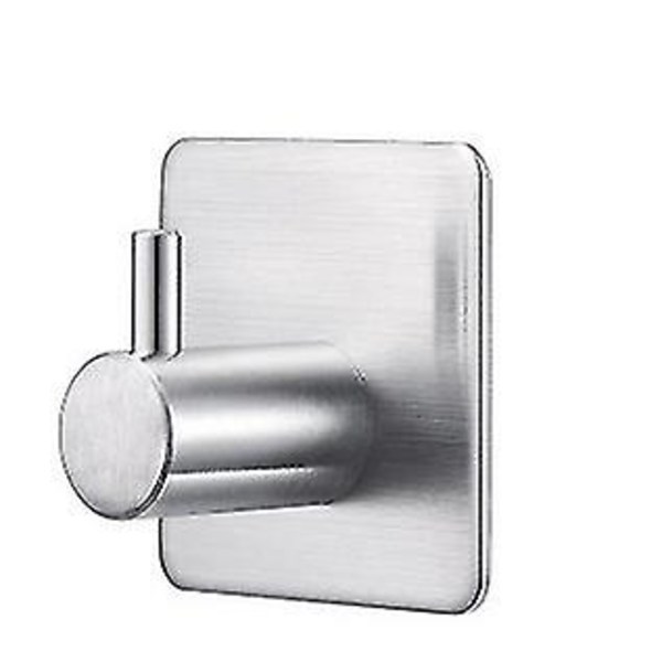 Rostfritt stål viskos krok spikfri stansning stark självhäftande krok (1 st, silver)