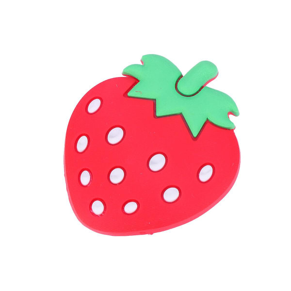10 stykker frugt køleskabsmagneter kontormagneter frugt køleskabsmagneter (jordbær) (5,5X4,5 cm, rød)