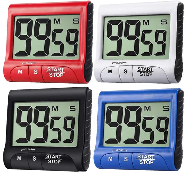 4 st digital kökstimer Stor display Kök larmklocka Magnetisk