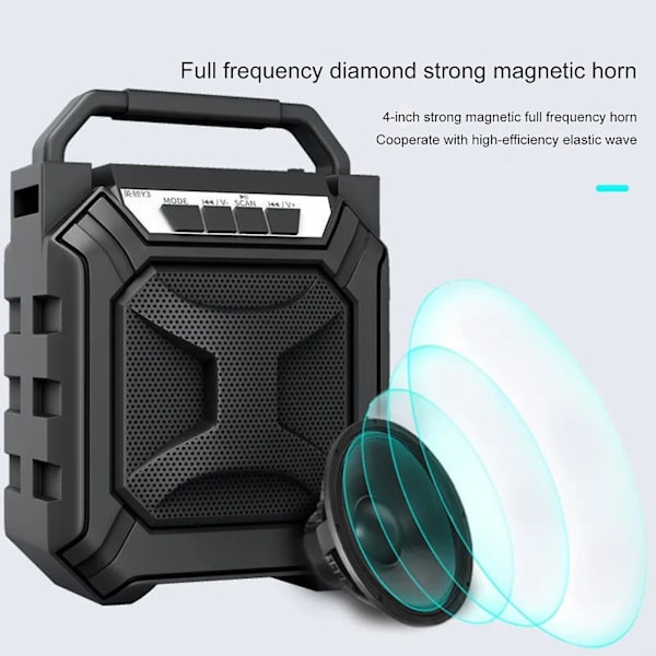 Trådlös intelligent 5.0 Bluetooth liten högtalare utomhus bärbar hög elasticitet radio trådlös bärbar mini ljud hemma subwoofer（svart）