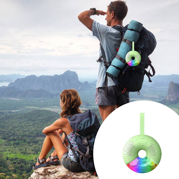 Mini Dazzling Lights Bluetooth Audio Stereo Surround Sound Quality Donut Shape Portable Outdoor Audio（Grön）