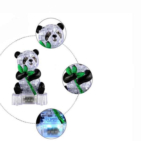 Pussel för vuxna DIY 3D Kristallpussel Panda 3D Pussel Plast Heminredning