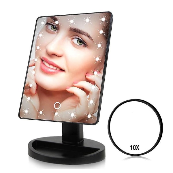 16/22 LED-lampor pekskärm smink spegel (22 lampor vit förstoringsglas)