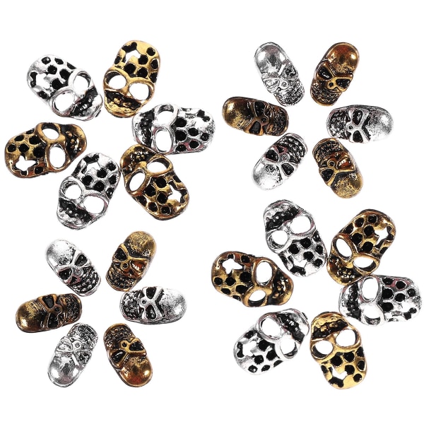 40 styks kranium negle charms metal negle mærkater retro manicure dekoration velegnet til DIY neglespidser (0,8X0,45 cm, som vist på billedet)