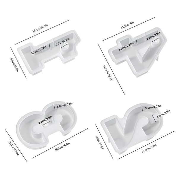 Silikonform ljusstake, DIY digitala silikonformar, gjutformar 4 stycken