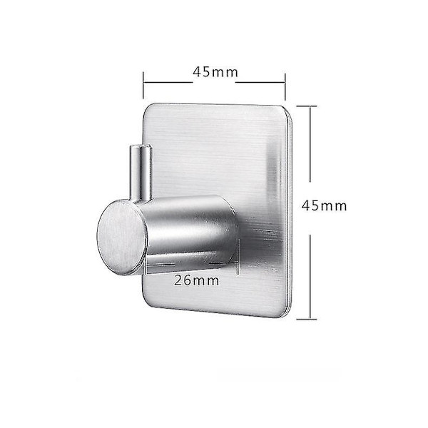 Rostfritt stål viskos krok spikfri stansning stark självhäftande krok (1 st, silver)