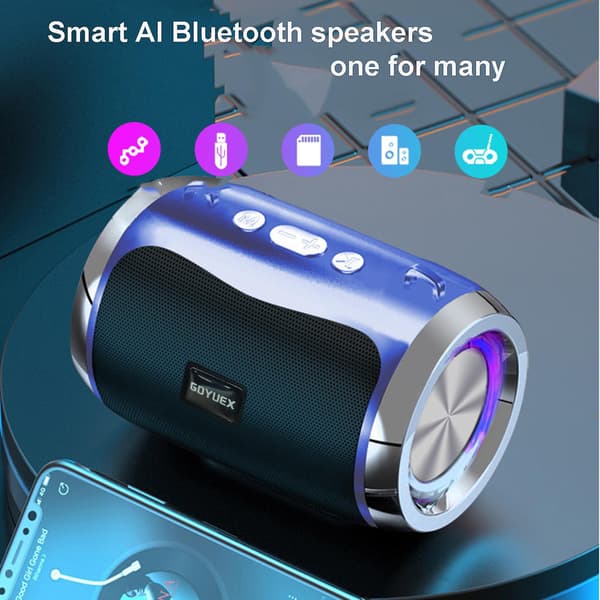 Ny intelligent röst Bluetooth-ljud bärbar subwoofer trådlös Bluetooth-högtalare-S Internet Hifi Stereo stöder-kort och U-disk uppspelning（Blå）