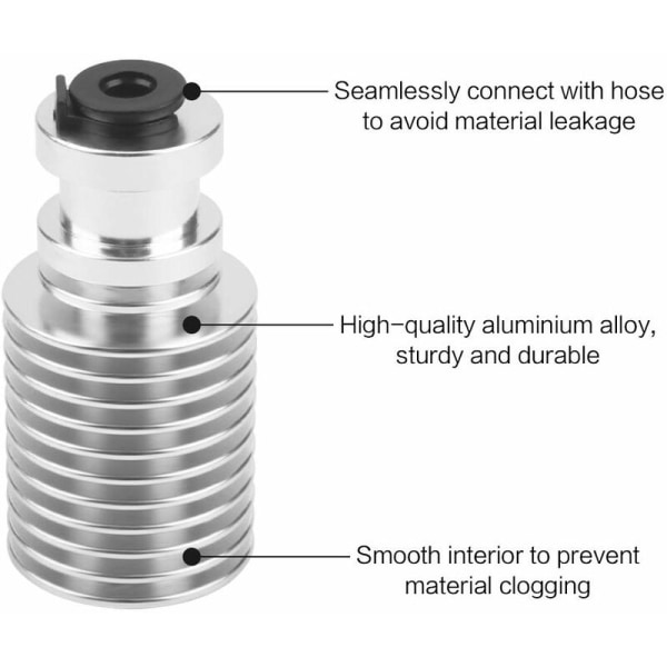1 st munstycke hals 3d-skrivare, kylare rör långdistans kylare lämplig för V6 extruder hot end 1,75 mm longziming