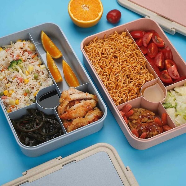 Bento Box Lunchlåda för vuxna barn med 5 fack, läcksäker