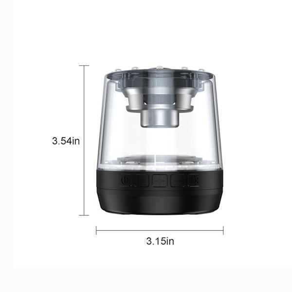 And- och dammsäker Bluetooth-högtalare utomhus bärbar ljud med LED färgglada lampor trådlös minihögtalare-S sammankoppling 360 surroundljud（Svart）